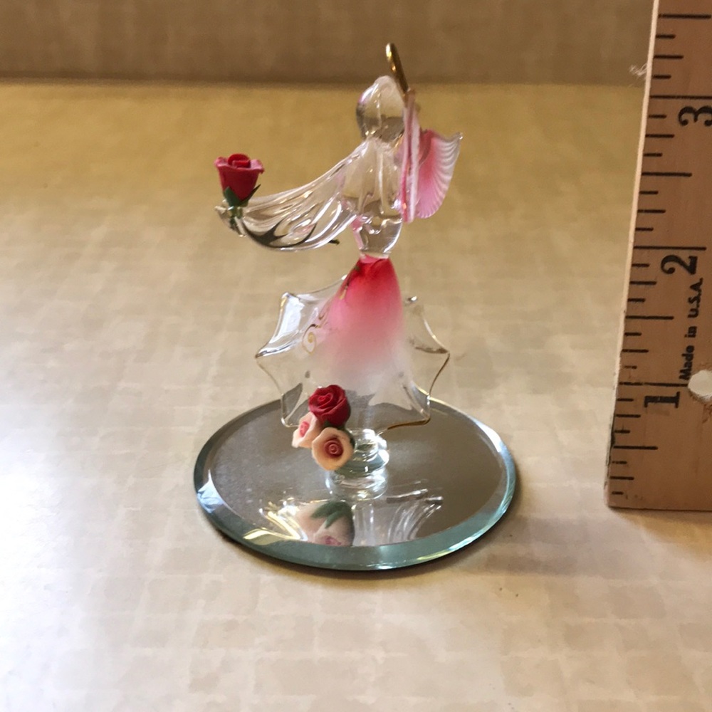 Vintage Glass Baron Angel with Roses - Picture 3 of 6